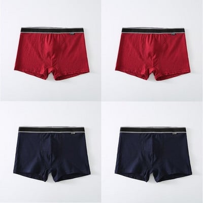 Vyriški apatiniai medvilniniai bokseriai kelnaitės Patogios vyriškos apatinės kelnaitės Seksualios solidžios „Cuecas“ lagaminai Firminiai šortai Vyriški „Boxer“ plius dydis