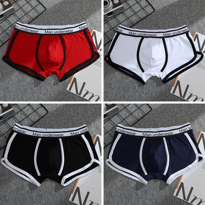 Vyriški apatiniai medvilniniai bokseriai kelnaitės Patogios vyriškos apatinės kelnaitės Seksualios solidžios „Cuecas“ lagaminai Firminiai šortai Vyriški „Boxer“ plius dydis