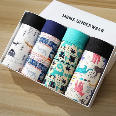 Boxer Vyriški Solid Modal Kvėpuojantys Patogūs apatiniai Vyriški Bokseriai Itin elastingi šortai Juodos apatinės kelnaitės Vyriškos kelnaitės 