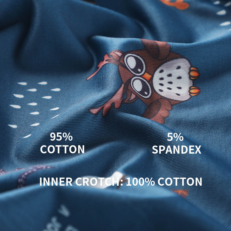 MiiOW 4db Animal Print Férfi Fehérnemű Boxer rövidnadrág Ifjúsági Pamut Férfi Boxernadrág Légáteresztő Alsónadrág Fehérnemű Férfi Bugyi