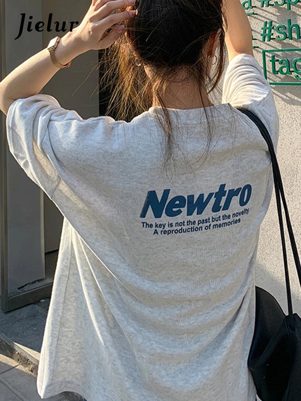 Jielur Laisvi Harajuku marškinėliai moterims Vasara Nauja mada Moteriški marškinėliai Korėjos Šalta Balta Raudona Juoda Geltona Raidės Viršutiniai M-XL