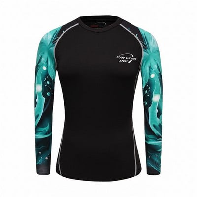 Pavasarinis ruduo, moteriški kompresiniai ilgomis rankovėmis marškinėliai laisvalaikio fitneso elastingi drabužiai pėdkelnės greitos termo pagrindo sluoksnio viršūnės