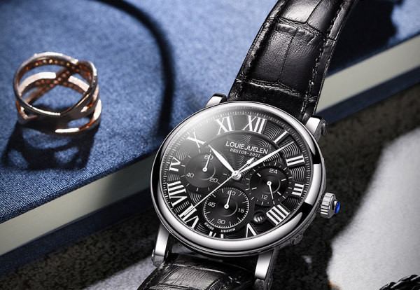 Elegáns férfi karóra eko bőrből