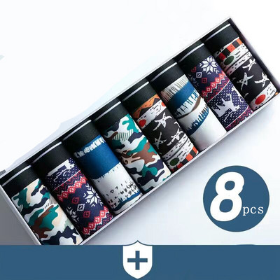 4/8 db/Lot Férfi fehérnemű Modális férfi rövidnadrág Kényelmes fehérnemű Férfi Nagy méretű bugyi férfiaknak boxer szett Nyomtatás Fekete színek