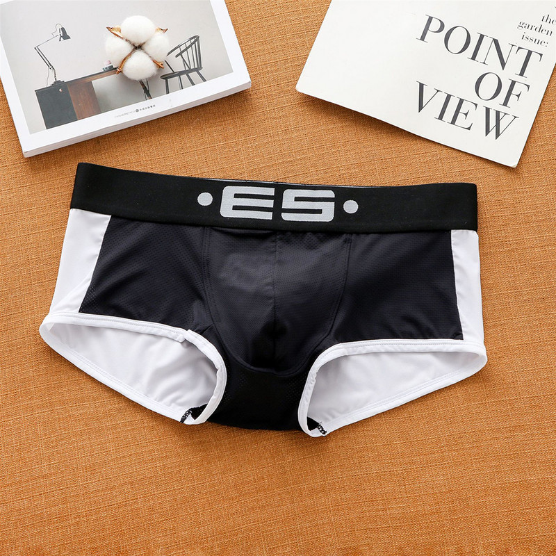 Lenjerie de corp pentru bărbați de marcă, boxer, la modă, sexy, cu talie joasă, confortabilă, respirabilă, din nailon, cu ochiuri mici, dropshipping