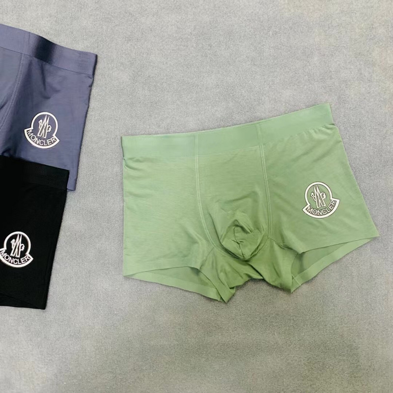 MONCLER Chiloți pentru bărbați, 3 bucăți, Boxer pentru bărbați, culoare uni, Lenjerie de corp pentru bărbați, boxer, din bumbac, moale, cu talie mijlocie, respirabil Nou