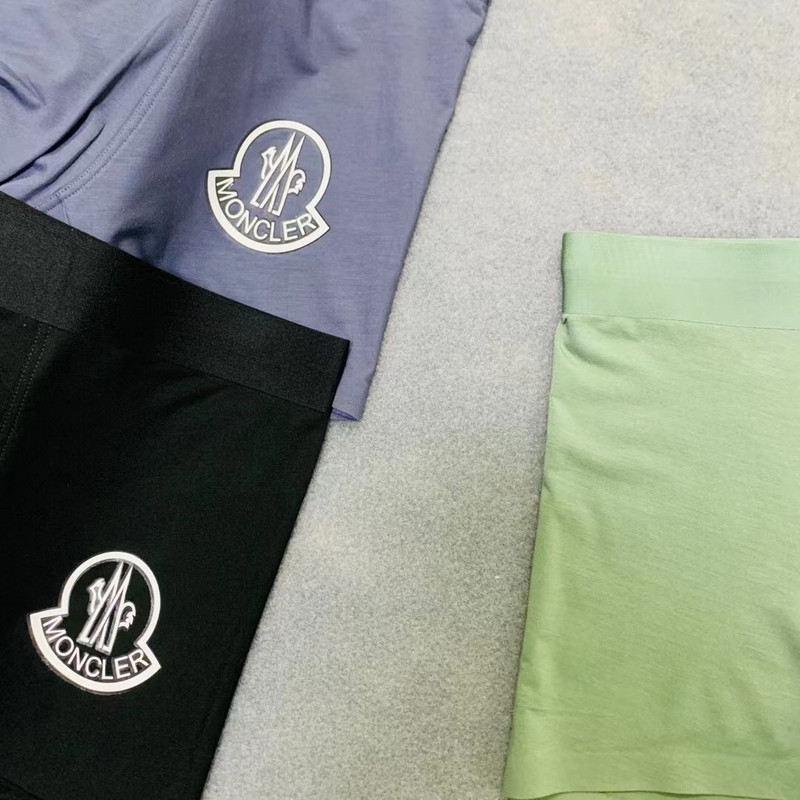 MONCLER Chiloți pentru bărbați, 3 bucăți, Boxer pentru bărbați, culoare uni, Lenjerie de corp pentru bărbați, boxer, din bumbac, moale, cu talie mijlocie, respirabil Nou