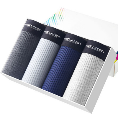 4 komada muških kratkih hlača Seksi bokserice Pamučno donje rublje Muške prozračne gaćice Jednobojne bokserice Brand gaće