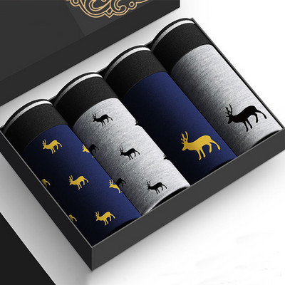 4 komada muških kratkih hlača Seksi bokserice Pamučno donje rublje Muške prozračne gaćice Jednobojne bokserice Brand gaće