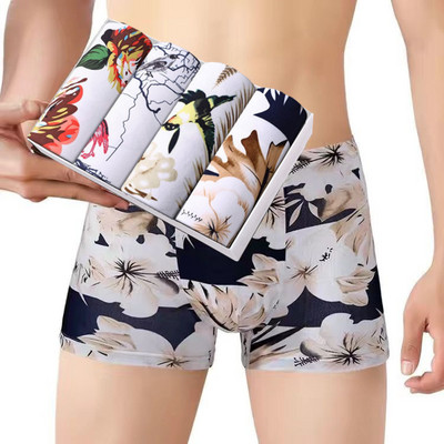 4 buc/lot chiloți bărbați din bumbac Lenjerie de corp pentru bărbați Boxeri respirabili pentru bărbați Chiloți solizi Pantaloni scurti confortabili Lenjerie sexy L-4XL