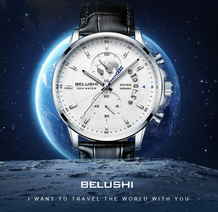 Vízálló óra öko bőr szíjjal