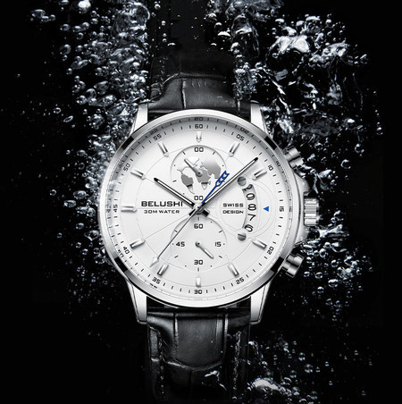 Vízálló óra öko bőr szíjjal