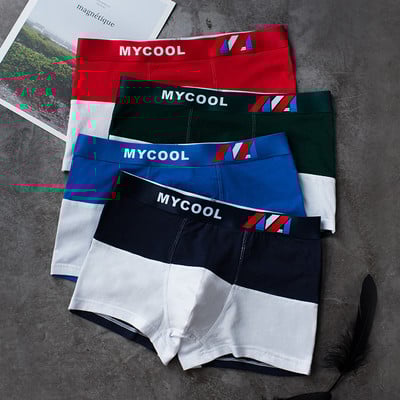 4 vnt./stal. Vyriški apatiniai kelnaitės medvilniniai apatiniai vyriški bokseriai trumpi orui pralaidūs prekės ženklo „Boxer Print“ vyriški kelnaitės Patogūs šortai Jdren