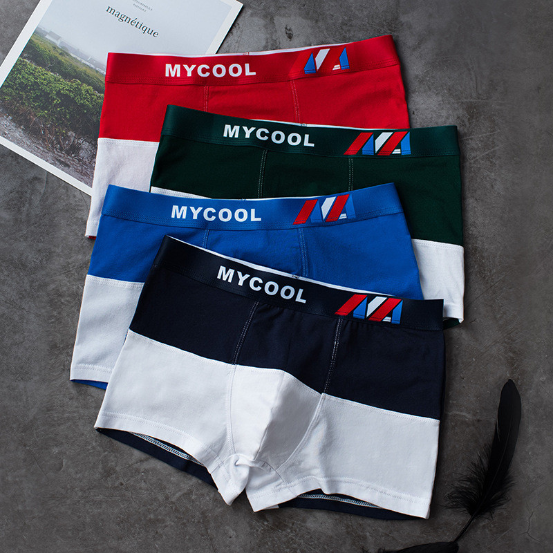 4 vnt./stal. Vyriški apatiniai kelnaitės medvilniniai apatiniai vyriški bokseriai trumpi orui pralaidūs prekės ženklo „Boxer Print“ vyriški kelnaitės Patogūs šortai Jdren