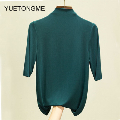 nyári vékony Női félujjú felsők pólók modális Single Jersey egyszínű O Neck Basic pólók TSP191