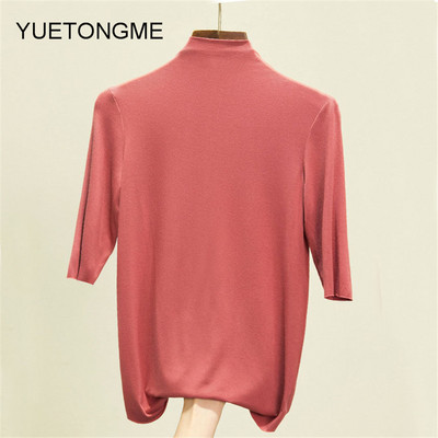 nyári vékony Női félujjú felsők pólók modális Single Jersey egyszínű O Neck Basic pólók TSP191