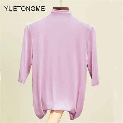 nyári vékony Női félujjú felsők pólók modális Single Jersey egyszínű O Neck Basic pólók TSP191