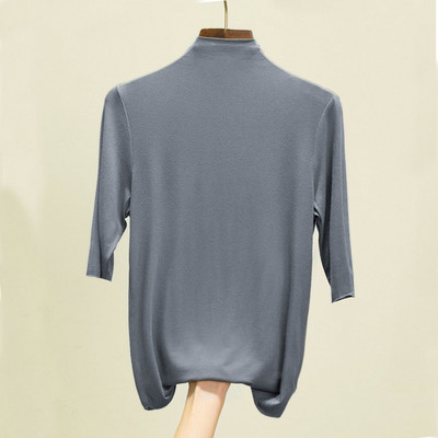 nyári vékony Női félujjú felsők pólók modális Single Jersey egyszínű O Neck Basic pólók TSP191