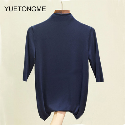 nyári vékony Női félujjú felsők pólók modális Single Jersey egyszínű O Neck Basic pólók TSP191