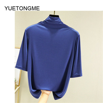 nyári vékony Női félujjú felsők pólók modális Single Jersey egyszínű O Neck Basic pólók TSP191