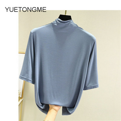 nyári vékony Női félujjú felsők pólók modális Single Jersey egyszínű O Neck Basic pólók TSP191