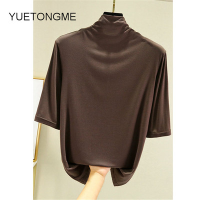 nyári vékony Női félujjú felsők pólók modális Single Jersey egyszínű O Neck Basic pólók TSP191