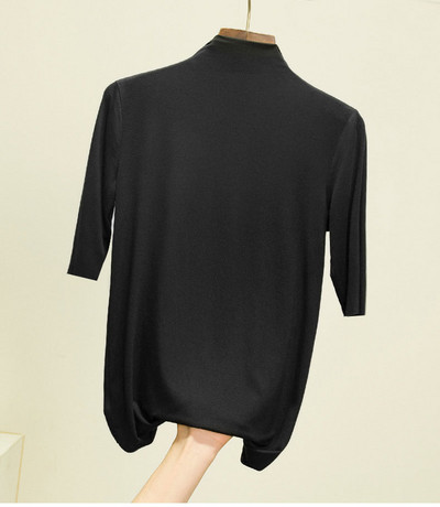 nyári vékony Női félujjú felsők pólók modális Single Jersey egyszínű O Neck Basic pólók TSP191