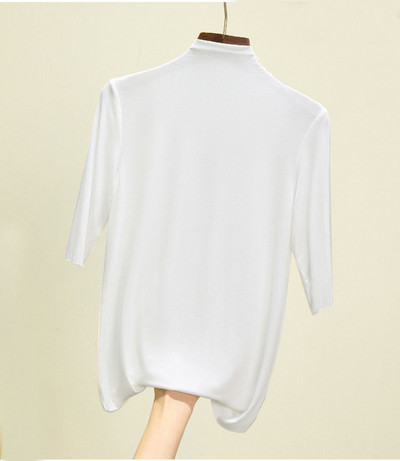 nyári vékony Női félujjú felsők pólók modális Single Jersey egyszínű O Neck Basic pólók TSP191