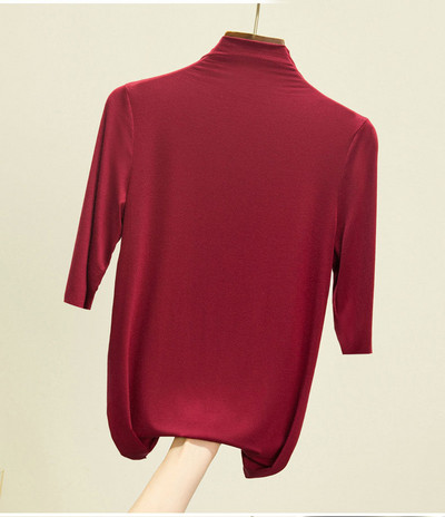 nyári vékony Női félujjú felsők pólók modális Single Jersey egyszínű O Neck Basic pólók TSP191