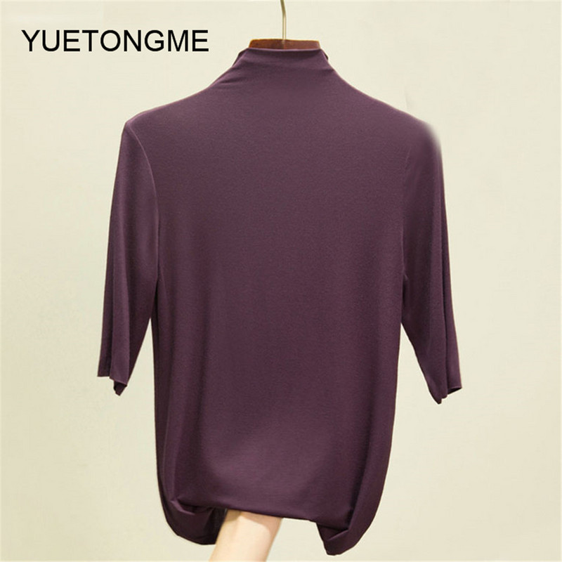 nyári vékony Női félujjú felsők pólók modális Single Jersey egyszínű O Neck Basic pólók TSP191