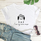 Tricou I Am My Own Muse Tricou estetic de vară cu mânecă scurtă cu artă grafică Tricou la modă pentru femei Slogan Feminism Tricou Camiseta