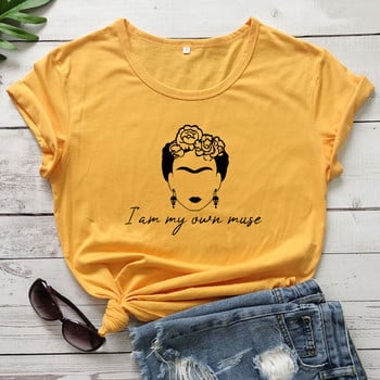 I Am My Own Muse T-shirt Αισθητική καλοκαιρινή κοντομάνικη γραφική τέχνη Κορυφαίο μπλουζάκι μοντέρνο γυναικείο σύνθημα Feminism Tshirt Camiseta