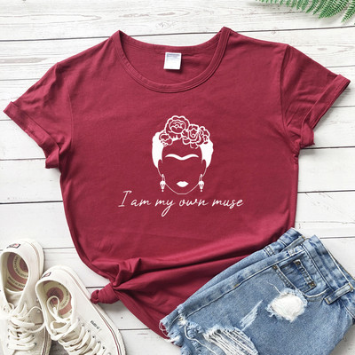 Tricou I Am My Own Muse Tricou estetic de vară cu mânecă scurtă cu artă grafică Tricou la modă pentru femei Slogan Feminism Tricou Camiseta