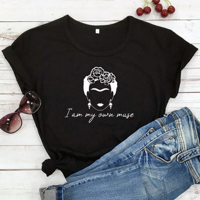Tricou I Am My Own Muse Tricou estetic de vară cu mânecă scurtă cu artă grafică Tricou la modă pentru femei Slogan Feminism Tricou Camiseta