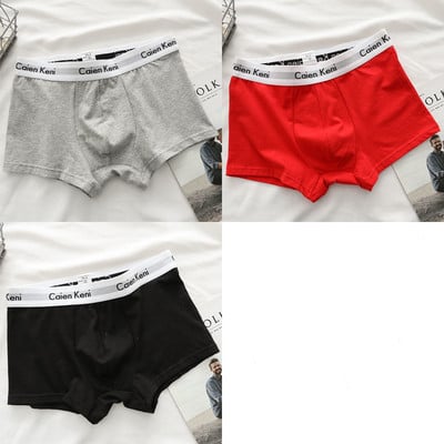 3db/tétel Márka Férfi Boxernadrágok Levélnyomtatás Férfi Fehérnemű Puha Boxerek Pamut Férfi Alsónadrág Férfi Bugyik Rövidnadrágok