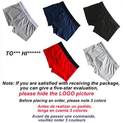 3db/tétel Márka Férfi Boxernadrágok Levélnyomtatás Férfi Fehérnemű Puha Boxerek Pamut Férfi Alsónadrág Férfi Bugyik Rövidnadrágok