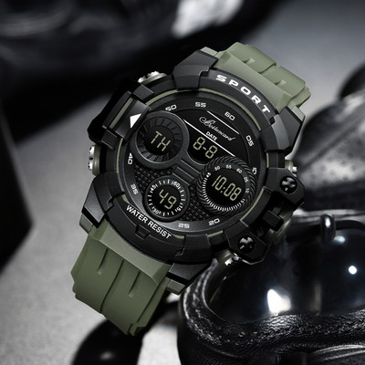 Sportiškas vyriškas laikrodis su guminiu dirželiu
