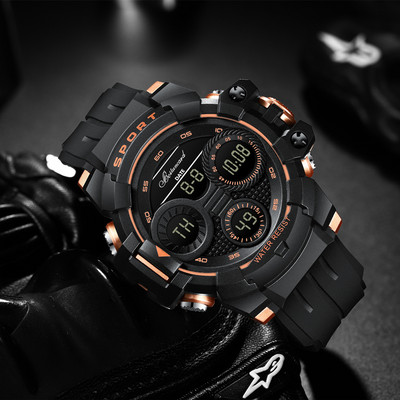 Sportiškas vyriškas laikrodis su guminiu dirželiu