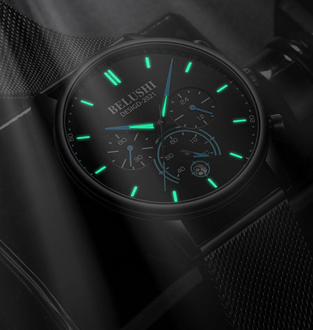 Ceas de bărbați la modă, rezistent la apă, cu curea metalică