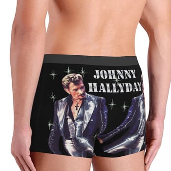 Johnny Hallyday Rock Μουσική Γάλλος τραγουδιστής Ανδρικά Εσώρουχα Μπόξερ Σορτς Παντελόνια Αστεία μαλακά σώβρακα για Homme