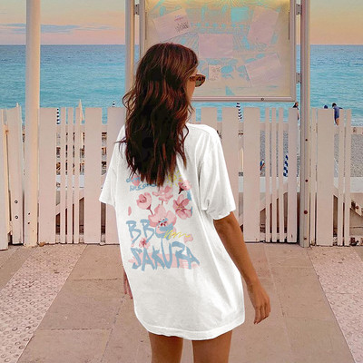 2022 új női pólók Pamut alkalmi pólók Nyári rövid ujjú női póló Női ruházat Ashgaily