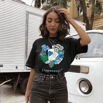 2022 új női pólók Pamut alkalmi pólók Nyári rövid ujjú női póló Női ruházat Ashgaily