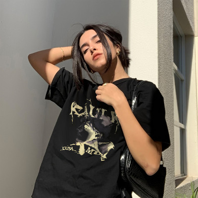 2022 új női pólók Pamut alkalmi pólók Nyári rövid ujjú női póló Női ruházat Ashgaily