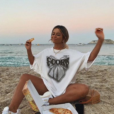 2022 új női pólók Pamut alkalmi pólók Nyári rövid ujjú női póló Női ruházat Ashgaily