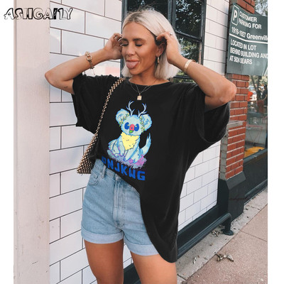 2022 új női pólók Pamut alkalmi pólók Nyári rövid ujjú női póló Női ruházat Ashgaily