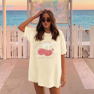 2022 új női pólók Pamut alkalmi pólók Nyári rövid ujjú női póló Női ruházat Ashgaily