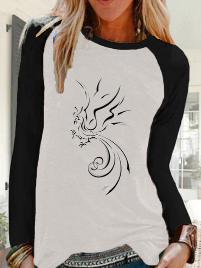 Îmbrăcăminte pentru femei Toamnă și iarnă Raglan cu mânecă lungă cu gât rotund Cămașă pulover largi Cămașă casual pentru damă Tricouri grafice