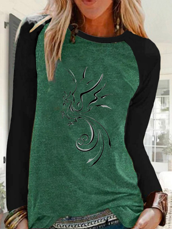 Îmbrăcăminte pentru femei Toamnă și iarnă Raglan cu mânecă lungă cu gât rotund Cămașă pulover largi Cămașă casual pentru damă Tricouri grafice