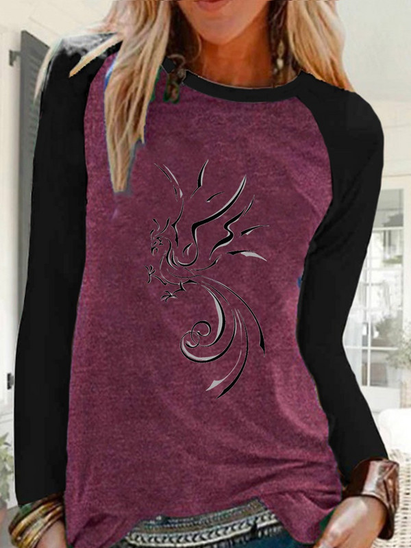 Îmbrăcăminte pentru femei Toamnă și iarnă Raglan cu mânecă lungă cu gât rotund Cămașă pulover largi Cămașă casual pentru damă Tricouri grafice