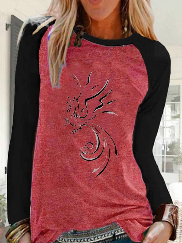 Îmbrăcăminte pentru femei Toamnă și iarnă Raglan cu mânecă lungă cu gât rotund Cămașă pulover largi Cămașă casual pentru damă Tricouri grafice